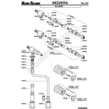 bezzera spare parts ellisse exploded table