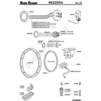 bezzera spare parts taps exploded table