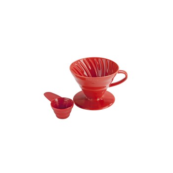 RED CERAMIC COFFEE DRIPPER V60 02