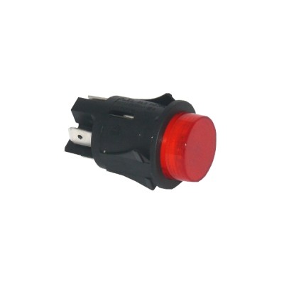 кнопка биполярная (круглая, ON-OFF, RED) 25 mm 16A 230V