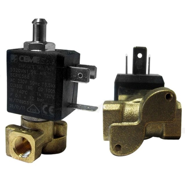 Клапан CEME триходовий FF 1/8 1/8 230В/50Гц 20 бар