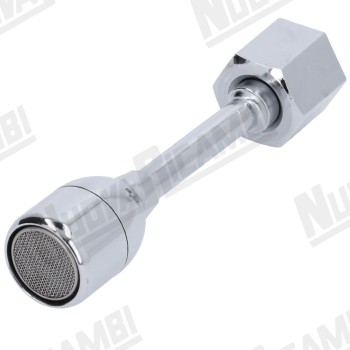 Хромированная трубка подачи кипятка в кофемашине Ø 8мм, гайка 3/8F, д. 105мм, с рассеивателем