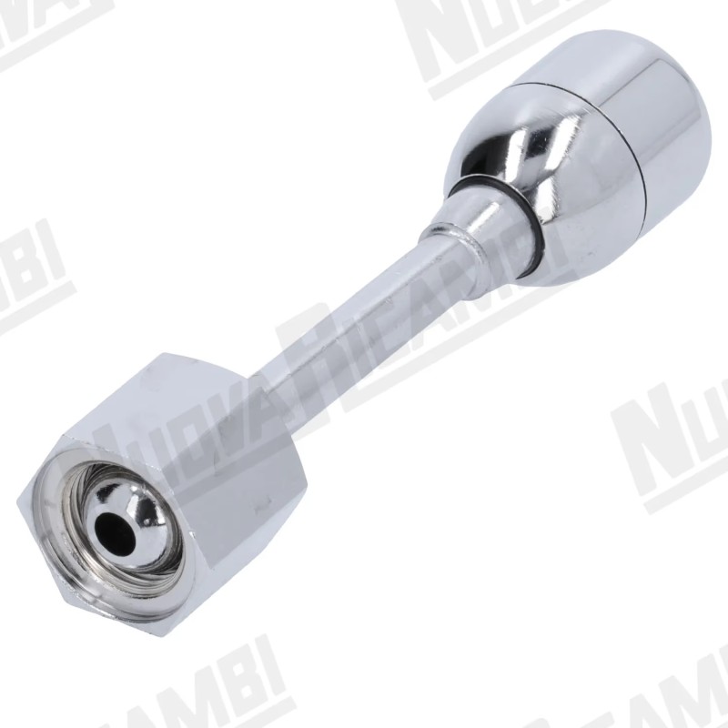 Хромированная трубка подачи кипятка в кофемашине Ø 8мм, гайка 3/8F, д. 105мм, с рассеивателем Хромированная трубка подачи кипятка в кофемашине Ø 8мм, гайка 3/8F, д. 105мм, с рассеивателем