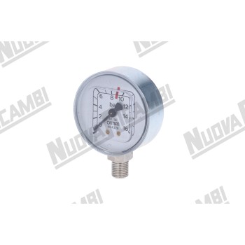 Вертикальний манометр 1 шкала 0-16 бар - з'єднання 1/4НР плоске - Ø 62мм для SACOME CONTI CLUB/ XEOS 2 Вертикальний манометр 1 шкала 0-16 бар - з'єднання 1/4НР плоске - Ø 62мм для SACOME CONTI CLUB/ XEOS 2