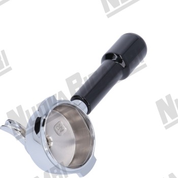 Портафільтр на 2 чашки з полірованою ручкою M12 - з&#039;єднання носика 3/8 - з пружиною фіксації фільтра - для ECM