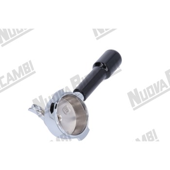 Портафільтр на 2 чашки з полірованою ручкою M12 - з&#039;єднання носика 3/8 - з пружиною фіксації фільтра - для ECM