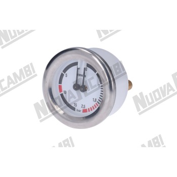 Манометр подвійної шкали 0-2,5/0-15 бар - з'єднання 1/8НР плоске - рамка Ø 70мм - корпус Ø 63мм для BFC/ ROYAL/ SAB ITALIA