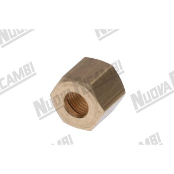 Гайка G 1/8ВР плоская - отверстие Ø 6,4мм - выс.12мм - шестигранник 12мм для приварного наконечника Ø 4мм