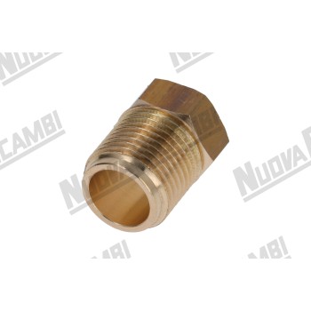 Латунна довга втулка для оливки Ø 12мм - G 1/2"НР - шестигранник 21мм - вис. 28,5мм