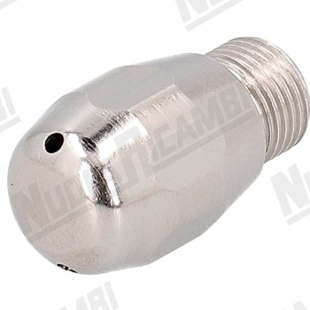 Чоловічий паровий носик "NR НЕРЖАВІЮЧА СТАЛЬ" - M8,5x0,75 - 2 отвори Ø 1,5мм - Ø 10x28,5мм