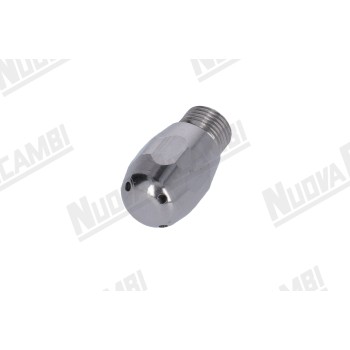 Чоловічий паровий носик "NR НЕРЖАВІЮЧА СТАЛЬ" - M8,5x0,75 - 4 отвори Ø 1,5мм - Ø 10x28,5мм