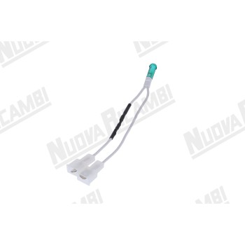 Зелена пілотна лампа - 230В - 120° - головка Ø7мм - отвір Ø 6мм - дріт довж. 115мм - для ECM DE CASA V