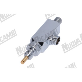 Хромований кран води/пари в зборі - з'єднання 1/4НР - 3/8НР - для PROFITEC Хромований кран води/пари в зборі - з'єднання 1/4НР - 3/8НР - для PROFITEC