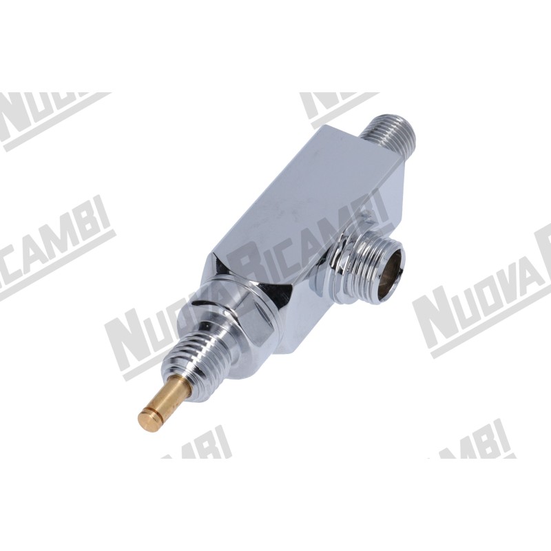 Хромований кран води/пари в зборі - з'єднання 1/4НР - 3/8НР - для PROFITEC Хромований кран води/пари в зборі - з'єднання 1/4НР - 3/8НР - для PROFITEC