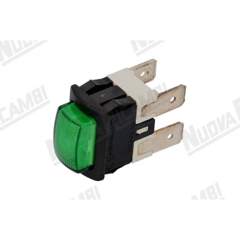 Зелений біполярний перемикач - 16А - 250В - отвір 13x20мм - оригінал ROCKET