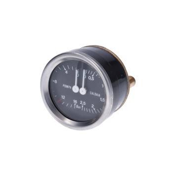 Двойной манометр для кофемашины 0-2,5/0-16 BAR - 1/8M плоский - Ø 65мм - основа Ø 60мм, FUTURMAT - ARIETE / QUALITY