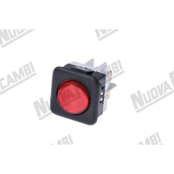 Червоний біполярний перемикач 250В - 16А, монтажний отвір 25x25мм для FUTURMAT