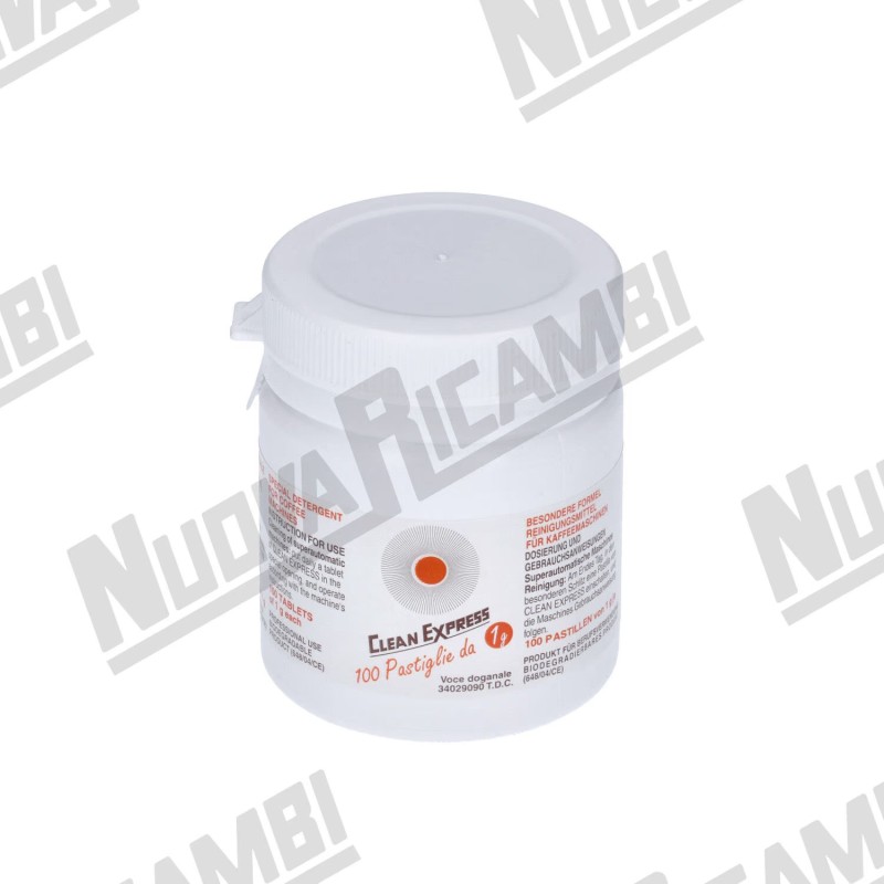 Коробка "CLEAN EXPRESS" - засіб для чищення кавомашин - 100 таблеток по 1гр - Ø 11 мм Коробка "CLEAN EXPRESS" - засіб для чищення кавомашин - 100 таблеток по 1гр - Ø 11 мм