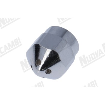 Хромований паровий носик "NR" внутрішній - M10x1 - Ø 12x16мм - 4 отвори Ø 1,6мм