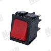 Червоний світловий біполярний перемикач - 250В - 16А - вбудований 22x30м