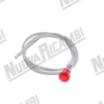 Червона пілотна лампа з проводом 250В - 120°C - головка Ø 13,5мм - отвір Ø 10мм - для FAEMA/ EXPOBAR