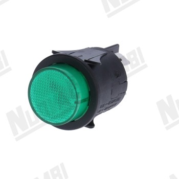 Зелений світловий біполярний перемикач 250В - 16А - отвір Ø 25мм