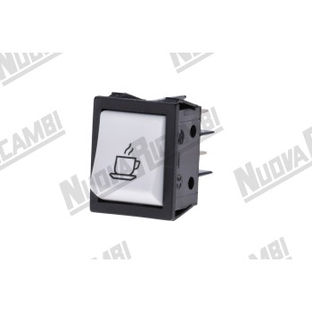 Білий біполярний перемикач кави 250В - 16А - отвір 22x30мм для BFC