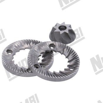 Жорна SAN MARCO MK/LK праві, напівконічні - мама Ø шестигранник 84 - Ø внутр. 46 - вис. 9мм - тато Ø 45/13, 3 отвори зі шпонкою