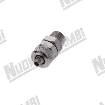 Прямой нажимной фитинг G 1/8 - трубка Ø 6мм - шестигранник 12мм - никелированная латунь