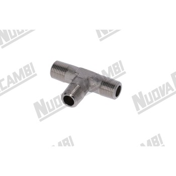 Т-образный фитинг G 1/8НР - 1/8НР - 1/8НР - шестигранник 10мм - "никелированная латунь"