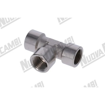 Т-образный фитинг G 1/2ВР - 1/2ВР - 1/2ВР - шестигранник 21 - "никелированная латунь"