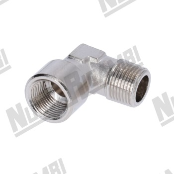 Угловой фитинг G 3/8НР - 3/8ВР - шестигранник 17мм - "никелированная латунь"