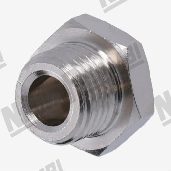 Заглушка "нікельована латунь" - G 1/4НР - шестигранник 17мм, вис. 12.5мм