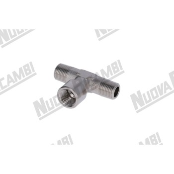 Т-подібний фітинг G 1/8НР - 1/8ВР - 1/8НР - шестигранник 10мм - "нікельована латунь"