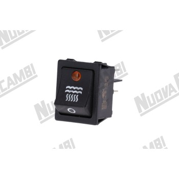 Чорний біполярний перемикач "ВОДА" з помаранчевим світловим LED, 250В - 16А - отвір 22x30мм для RANCILIO SILVIA/ GRIMAC