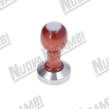 Ергономічний ручний темпер "EDO", дерев'яна ручка, плоска база з нержавіючої сталі Ø52,5мм