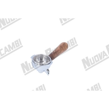 Портафільтр на 2 чашки з ручкою з горіхового дерева NR M12, з'єднання носика 3/8, з пружиною та фільтром для AURORA/BFC/ECM/ELEKTRA/EXPOBAR/LA SCALA/LA MARZOCCO/SANREMO/SV ITALIA/VIBIEMME/WEGA Портафільтр на 2 чашки з ручкою з горіхового дерева NR M12, з'єднання носика 3/8, з пружиною та фільтром для AURORA/BFC/ECM/ELEKTRA/EXPOBAR/LA SCALA/LA MARZOCCO/SANREMO/SV ITALIA/VIBIEMME/WEGA