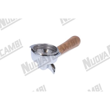 Портафільтр на 2 чашки з ручкою з оливкового дерева NR M12, з'єднання носика 3/8, з пружиною та фільтром для AURORA/BFC/ECM/ELEKTRA/EXPOBAR/LA SCALA/LA MARZOCCO/SANREMO/SV ITALIA/VIBIEMME/WEGA Портафільтр на 2 чашки з ручкою з оливкового дерева NR M12, з'єднання носика 3/8, з пружиною та фільтром для AURORA/BFC/ECM/ELEKTRA/EXPOBAR/LA SCALA/LA MARZOCCO/SANREMO/SV ITALIA/VIBIEMME/WEGA