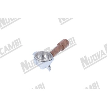 Портафільтр на 2 чашки з ручкою з горіхового дерева M12, з'єднання носика 3/8, з пружиною та фільтром для AURORA/ BFC/ ECM/ ELEKTRA/ EXPOBAR/ LA SCALA/ LA MARZOCCO/ SANREMO/ SV ITALIA/ VIBIEMME/ WEGA Портафільтр на 2 чашки з ручкою з горіхового дерева M12, з'єднання носика 3/8, з пружиною та фільтром для AURORA/ BFC/ ECM/ ELEKTRA/ EXPOBAR/ LA SCALA/ LA MARZOCCO/ SANREMO/ SV ITALIA/ VIBIEMME/ WEGA