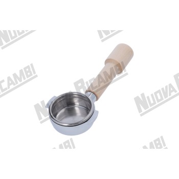 Бездонний портафільтр з ручкою з клена для AURORA,BFC,ECM,ELKTRA,FAEMA,FUTURMAT-ARIETE,LA SCALA,LA MARZOCCO,SANREMO,SV ITALIA,VIBIEMME, WEGA