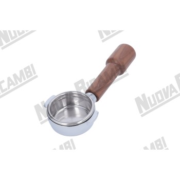 Бездонний портафільтр з ручкою з горіха для AURORA,BFC,ECM,ELKTRA,FAEMA,FUTURMAT-ARIETE,LA SCALA,LA MARZOCCO,SANREMO,SV ITALIA,VIBIEMME, WEGA