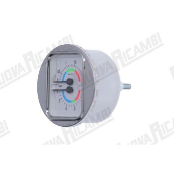 Манометр подвійної шкали 0-2.5/0-16 бар, з'єднання 1/8НР конічне - рамка Ø 70мм - корпус Ø 63мм для CIMBALI/FAEMA