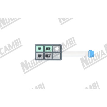 Мембрана сенсорної панелі FAEMA DUE/A сіра 73x44мм плоска 6 контактів