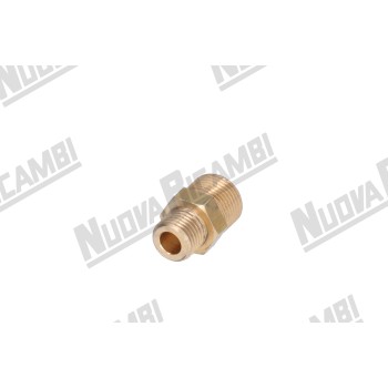 Латунный фитинг 1/4НР-3/8НР, шестигранник 17мм