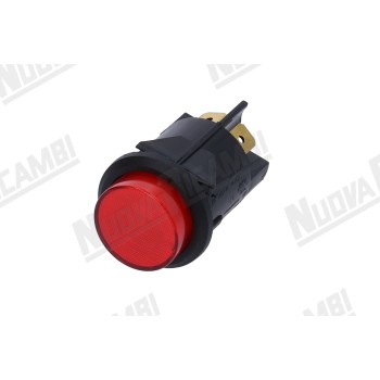 Двухполярный выключатель, красная лампочка - 250В -16А - отв. Ø 25мм