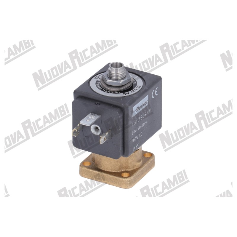 Електромагнітний клапан PARKER 3-ходовий V24/50-60 9Вт, отвір Ø 1,5 - 10 бар - рубінове ущільнення, дренаж плоский 1/8