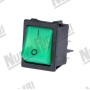 Зеленый световой биполярный переключатель, зеленый, 250В - 16А, монтажное отверстие 22x30мм