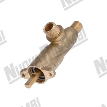 Водяний/паровий клапан 1/4 плоский - з&#039;єднання водяної/парової трубки 3/8НР під кутом 120° для CIMBALI/FAEMA