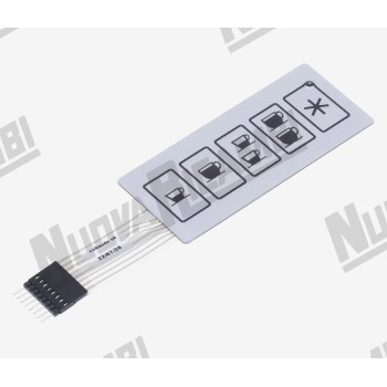 Мембрана сенсорної панелі 5 кнопок - 1 LED - 8 контактів - для LA PAVONI BAR T/ PUB V/ CAFE' V