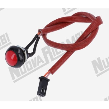 Червона кругла кнопка - Ø 12мм - дріт довж. 300мм - для MACAP M5D/ M5D PLUS